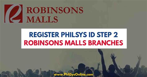 Get PhilSys Step 2 Appointment at Robinsons Malls Nationwide.